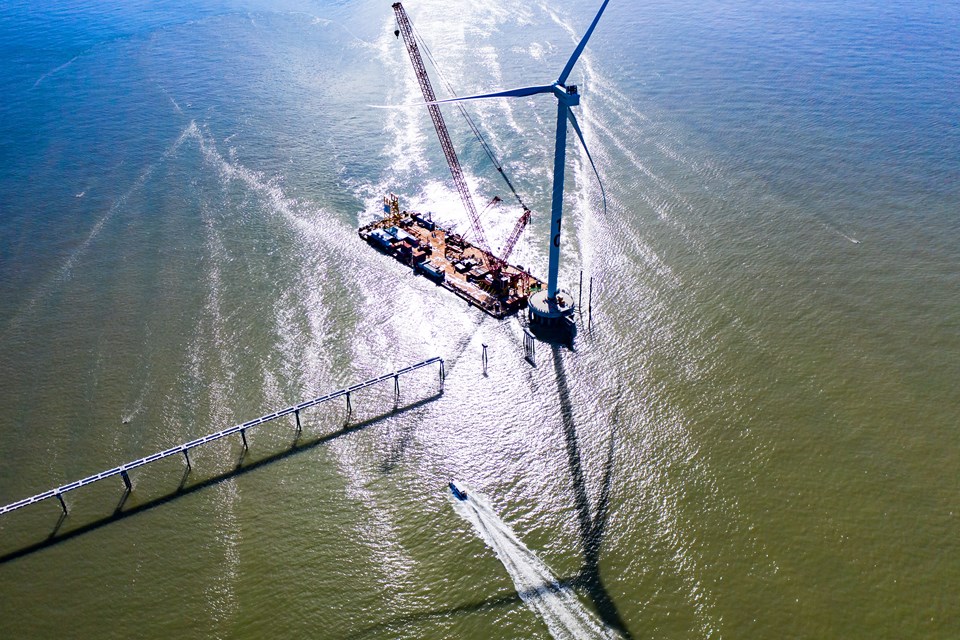 Offshore Wind Farm Under Construction Off The East Sea 02 Shutterstock 2061850286